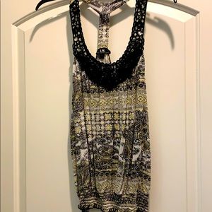 Top with black lace detail